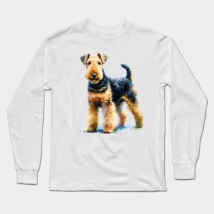 Watercolor Airedale Terrier - Beautiful Dog Long Sleeve T-Shirt